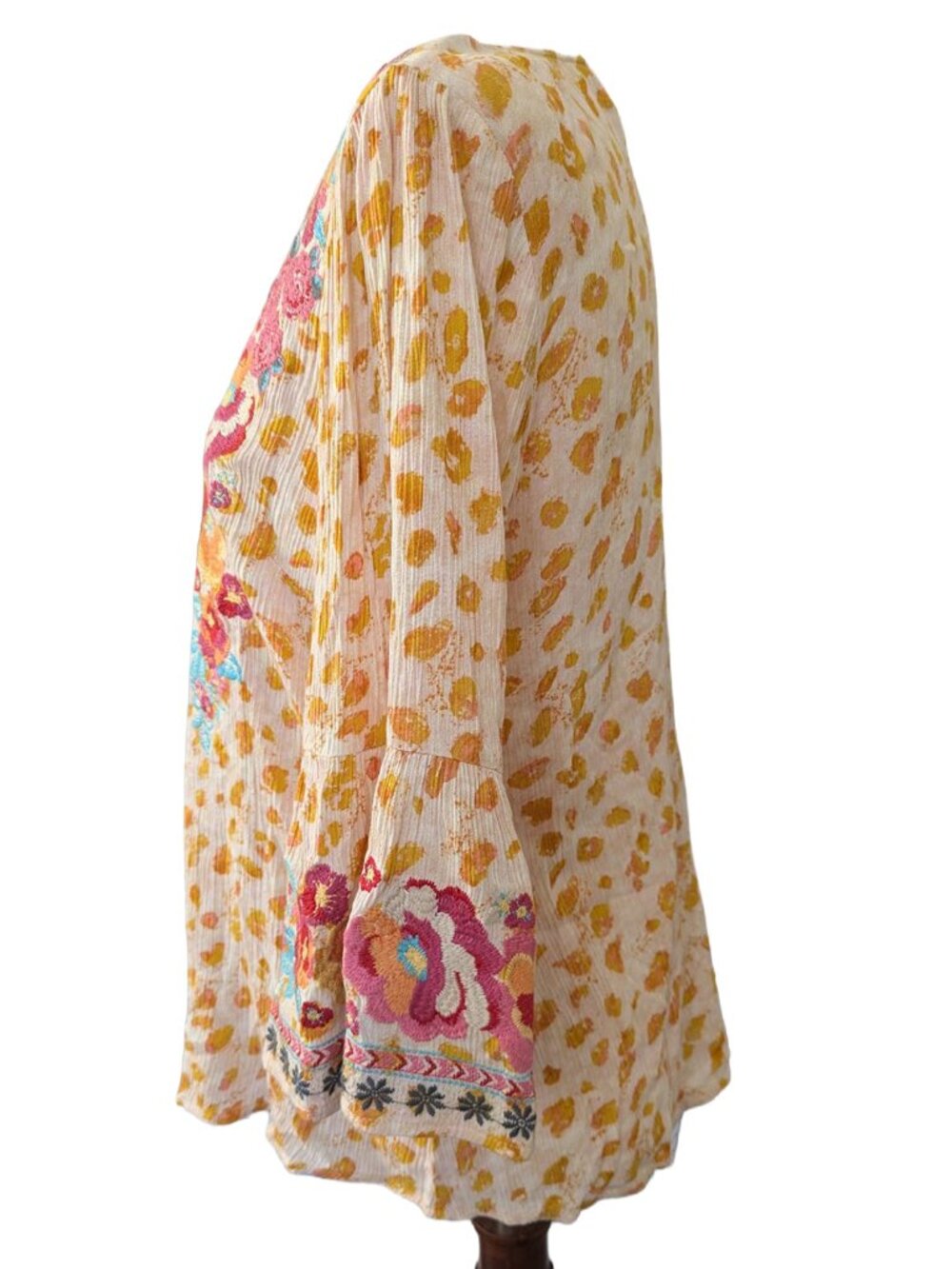 Savanna Jane Cream and Camel Boho Embroidery Top - Picture 9 of 16